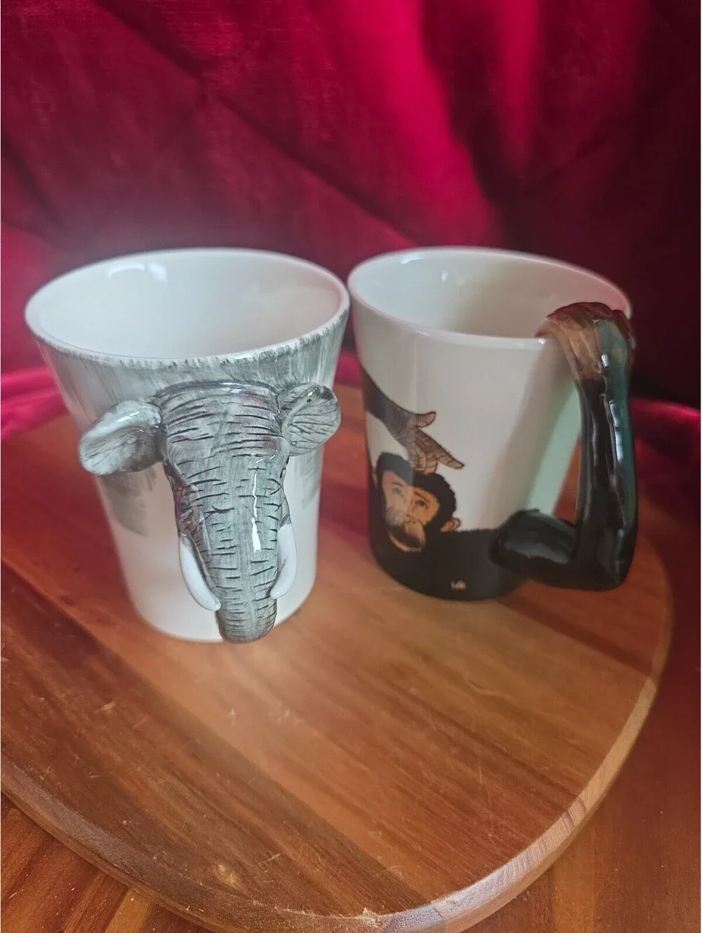 Pier 1 Monkey Mug & Pier 1 Elephant Mug Vintage Lot Of 2 Pier 1 Safari Animals